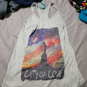 Grey, lady liberty, tank top